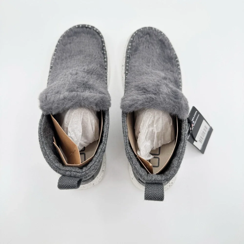Size 7 - Hey Dude Denny Boots Moon Dream Faux Fur Women's NEW Grey